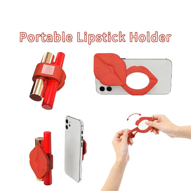 Adhesive Lip Gloss Balm Holder Adjustable Flexible Silicone Device Portable Birthday Gift for Girlfriend (Brown) - Image 5